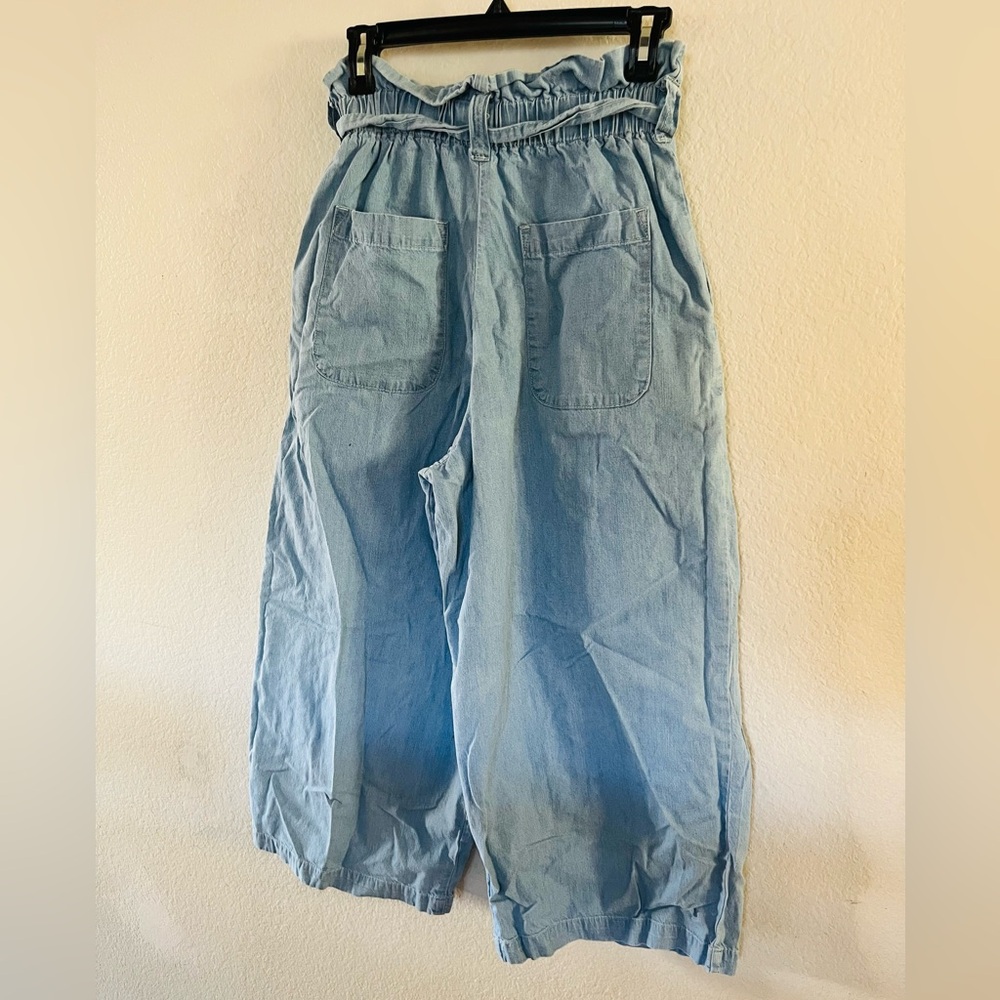Free People Light Blue Paperbag Waist Wide Leg Jeans - Picture 5 of 7